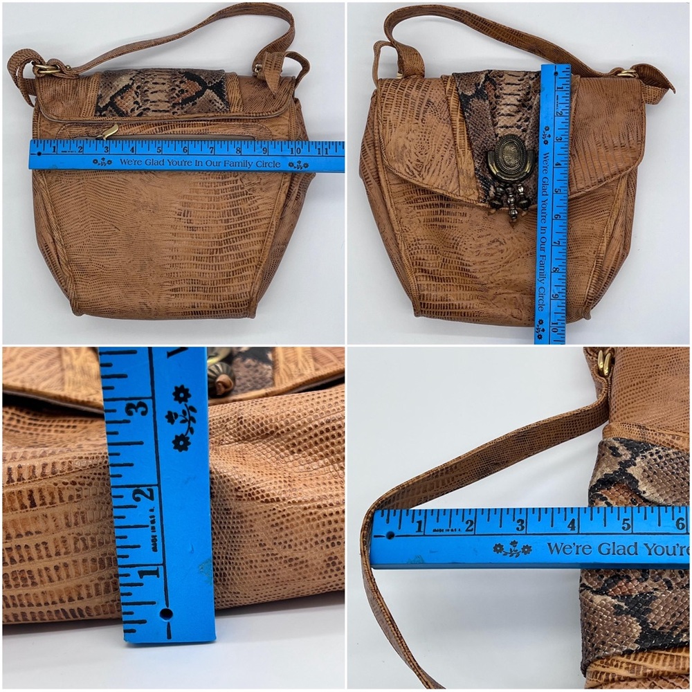 Sharif USA Vintage Lizard & Python Leather Should… - image 12